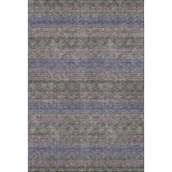 Purple Gold And Blue Floral Medallion Washable Area Rug With UV Protection Photo 3
