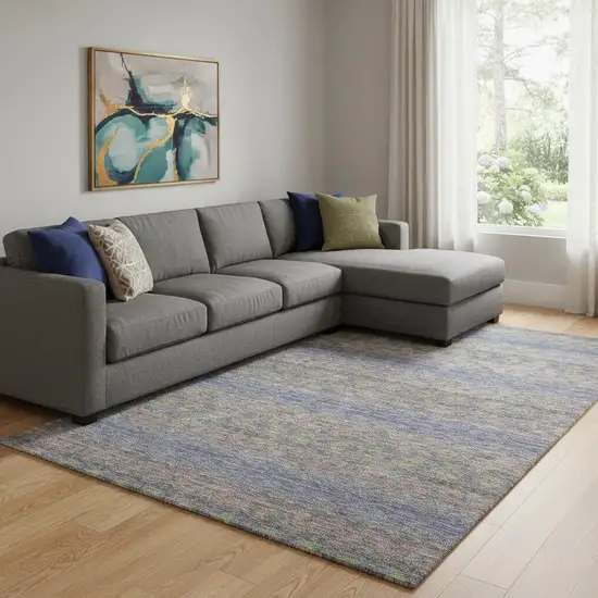 Purple Gold And Blue Floral Medallion Washable Area Rug With UV Protection Photo 1