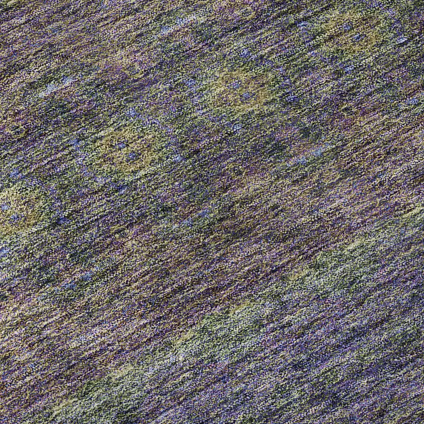 Purple Gold And Blue Floral Medallion Washable Area Rug With UV Protection Photo 8