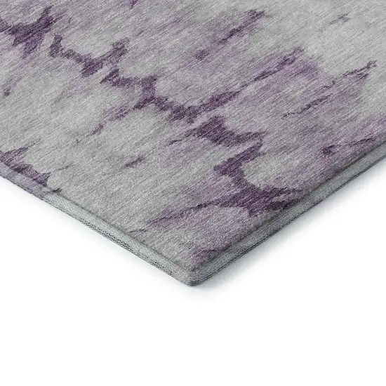Purple Gold And Ivory Abstract Washable Area Rug With UV Protection Photo 8