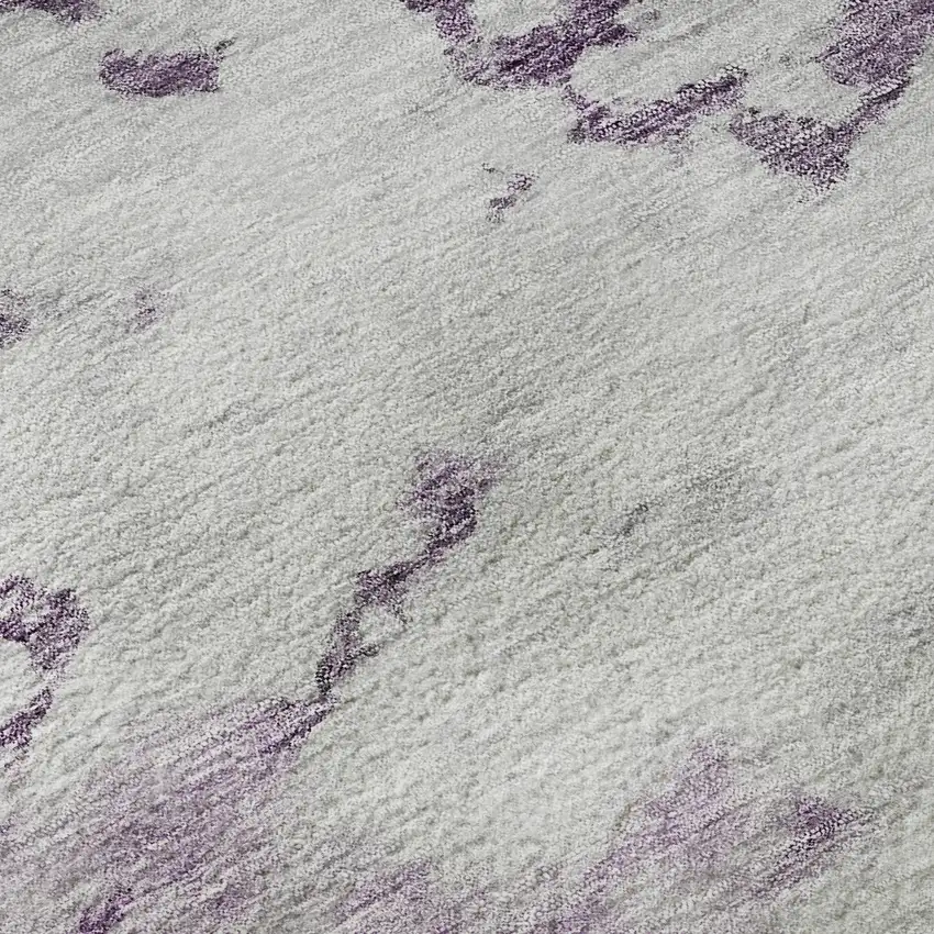 Purple Gold And Ivory Abstract Washable Area Rug With UV Protection Photo 9
