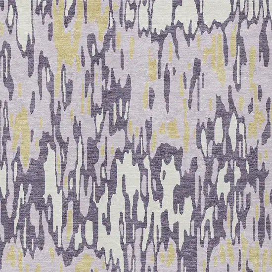 Purple Gold And Ivory Striped Washable Indoor Outdoor Area Rug Photo 6