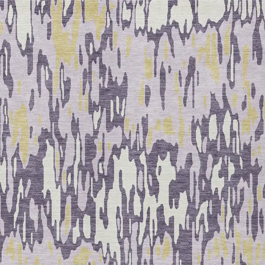 Purple Gold And Ivory Striped Washable Indoor Outdoor Area Rug Photo 6