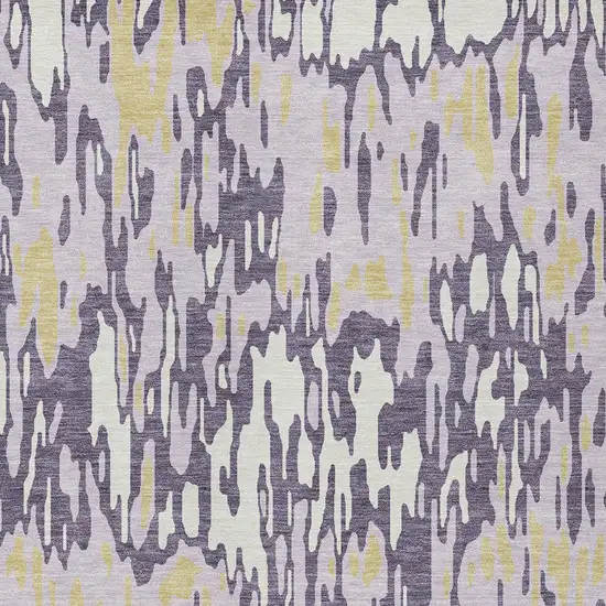 Purple Gold And Ivory Striped Washable Indoor Outdoor Area Rug Photo 6