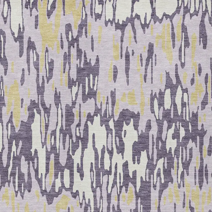 Purple Gold And Ivory Striped Washable Indoor Outdoor Area Rug Photo 6