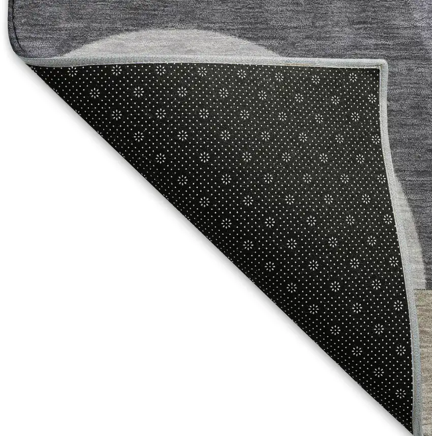 Purple Gray And Beige Geometric Washable Area Rug With UV Protection Photo 6