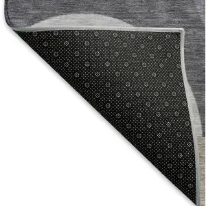 Photo of Purple Gray And Beige Geometric Washable Area Rug With UV Protection