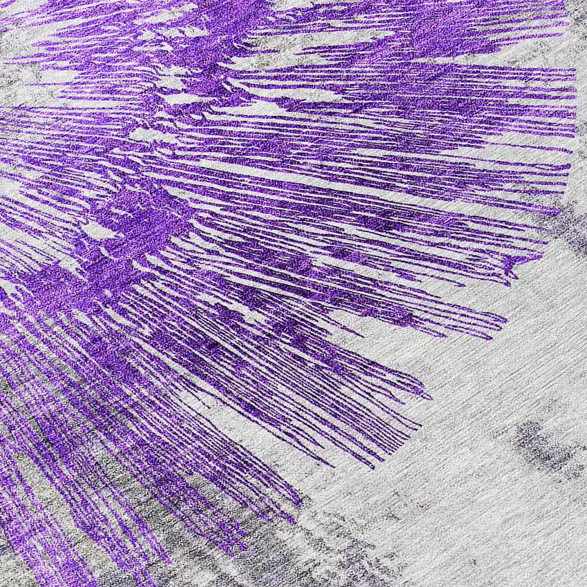 Purple Gray And Charcoal Abstract Washable Indoor Outdoor Area Rug Photo 5