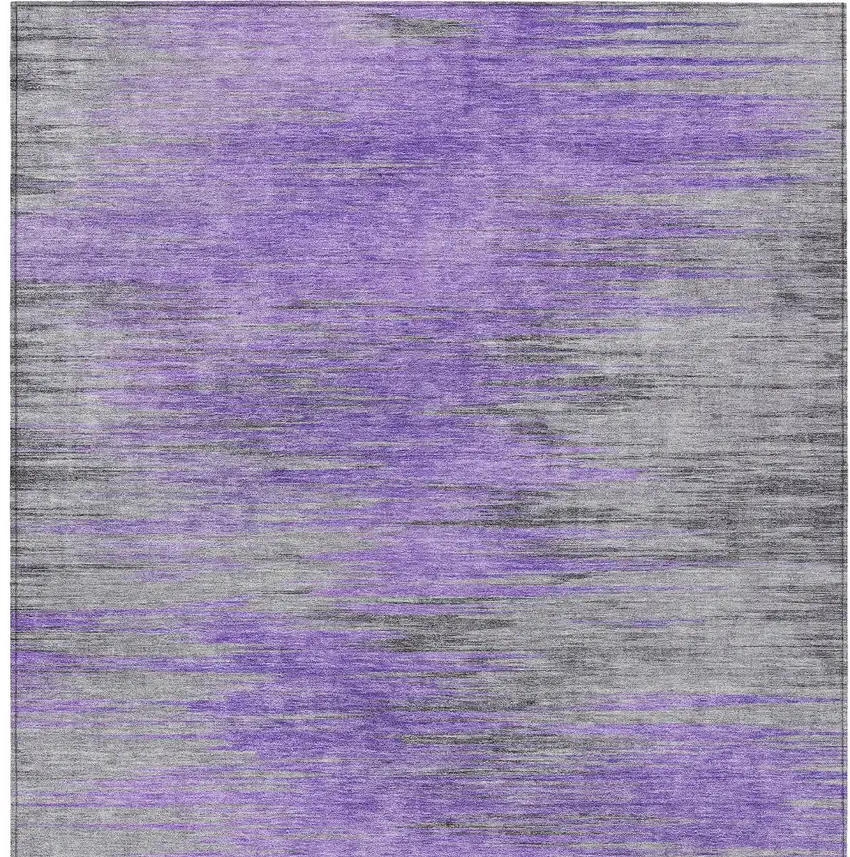 Purple Gray And Charcoal Abstract Washable Indoor Outdoor Area Rug Photo 6