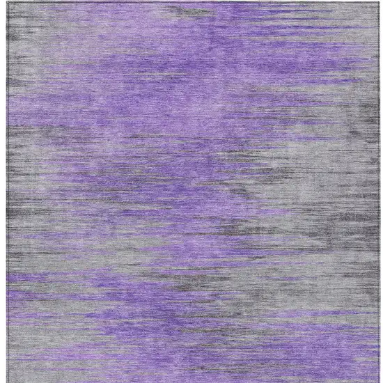 Purple Gray And Charcoal Abstract Washable Indoor Outdoor Area Rug Photo 6