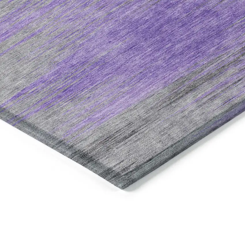 Purple Gray And Charcoal Abstract Washable Indoor Outdoor Area Rug Photo 5