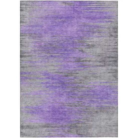Purple Gray And Charcoal Abstract Washable Indoor Outdoor Area Rug Photo 2