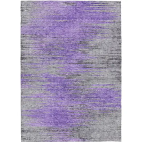 Purple Gray And Charcoal Abstract Washable Indoor Outdoor Area Rug Photo 2