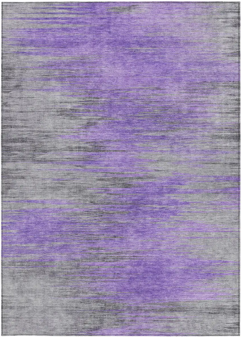 Purple Gray And Charcoal Abstract Washable Indoor Outdoor Area Rug Photo 7