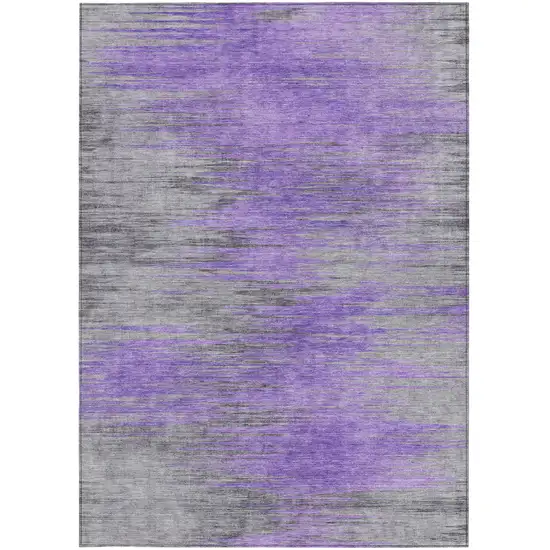 Purple Gray And Charcoal Abstract Washable Indoor Outdoor Area Rug Photo 7