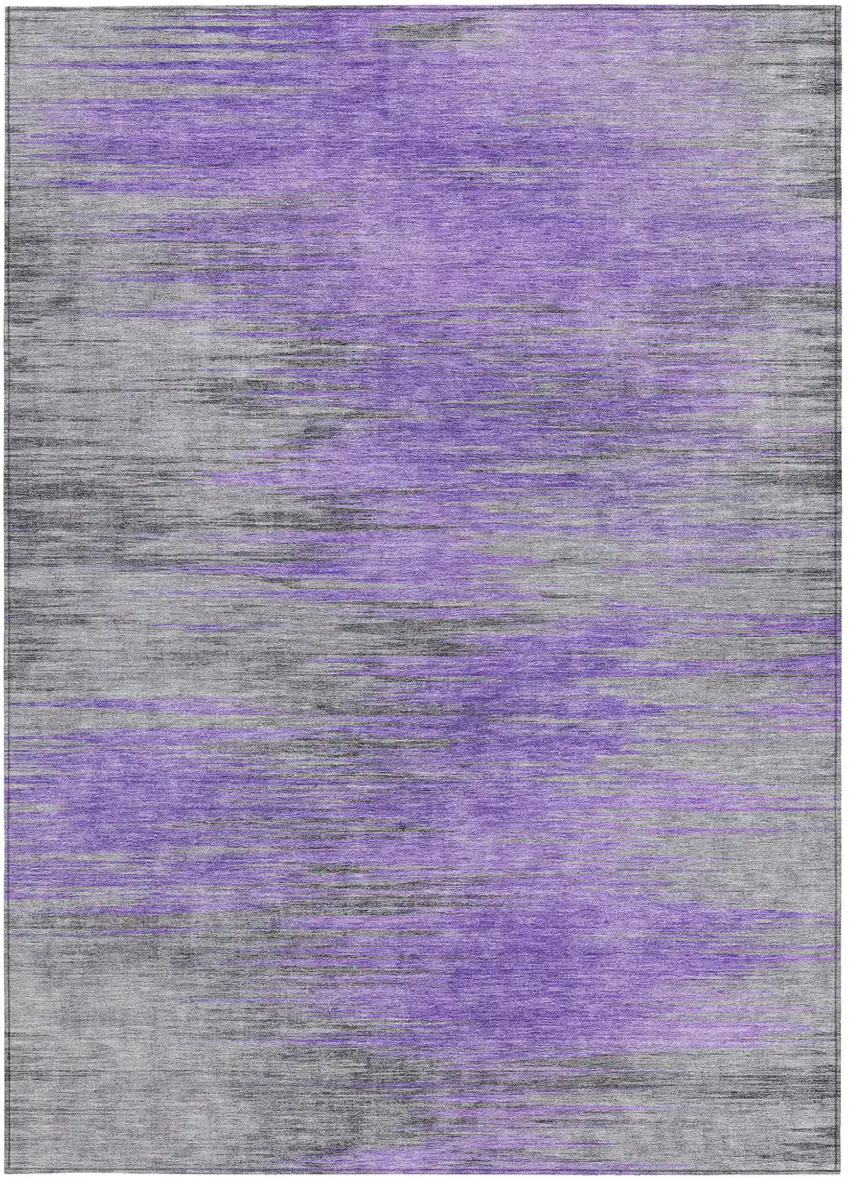 Purple Gray And Charcoal Abstract Washable Indoor Outdoor Area Rug Photo 7