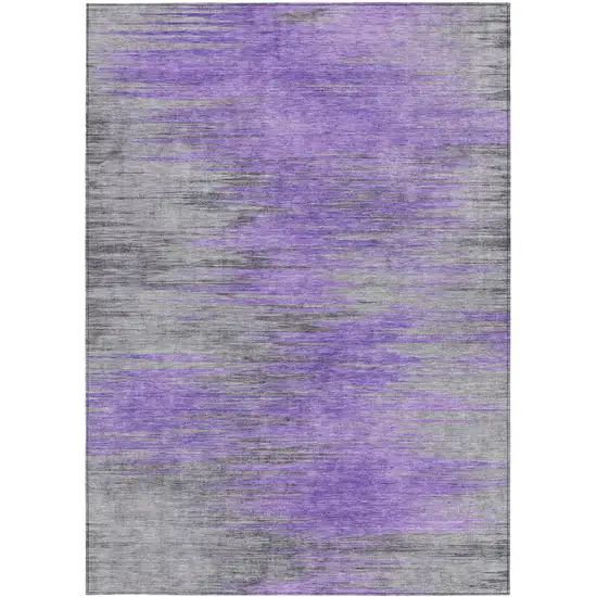 Purple Gray And Charcoal Abstract Washable Indoor Outdoor Area Rug Photo 7