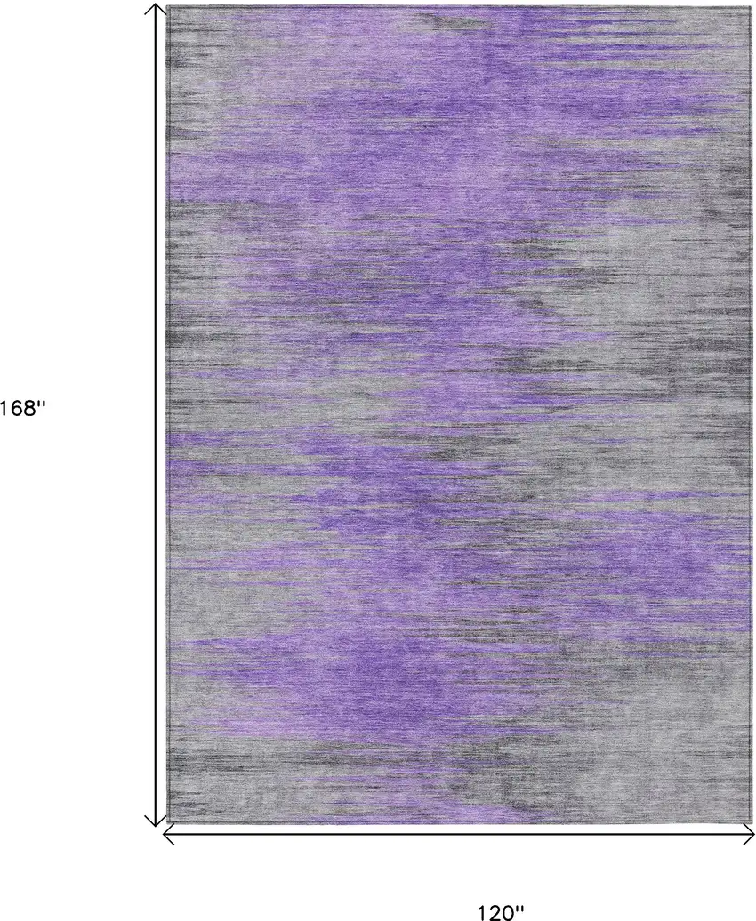 Purple Gray And Charcoal Abstract Washable Indoor Outdoor Area Rug Photo 3