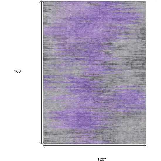 Purple Gray And Charcoal Abstract Washable Indoor Outdoor Area Rug Photo 3