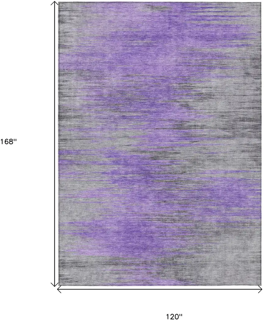 Purple Gray And Charcoal Abstract Washable Indoor Outdoor Area Rug Photo 3
