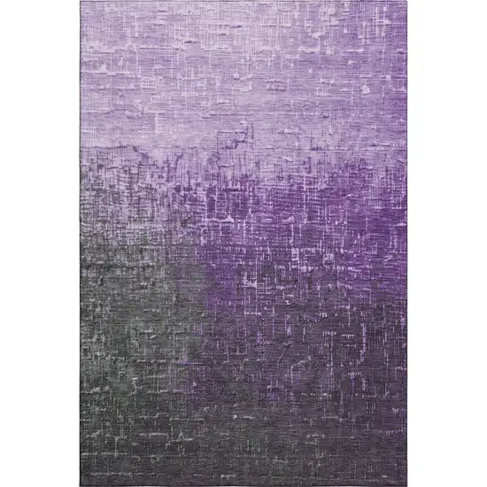 Purple Gray And Charcoal Ombre Washable Area Rug With UV Protection Photo 1