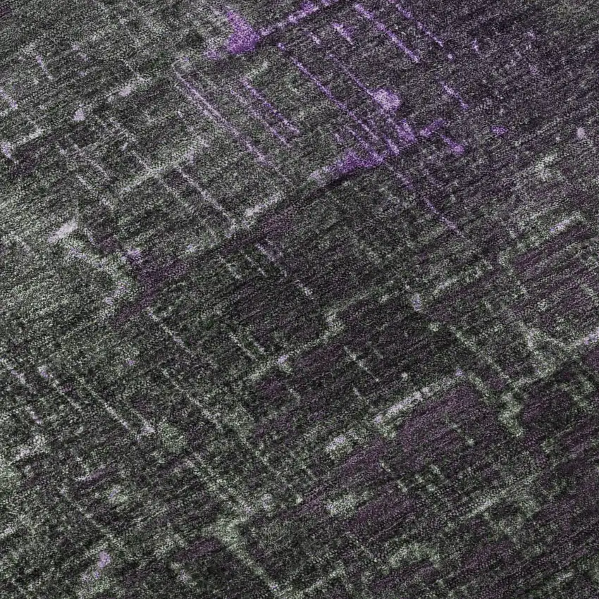 Purple Gray And Charcoal Ombre Washable Area Rug With UV Protection Photo 9