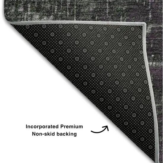 Purple Gray And Charcoal Ombre Washable Area Rug With UV Protection Photo 6