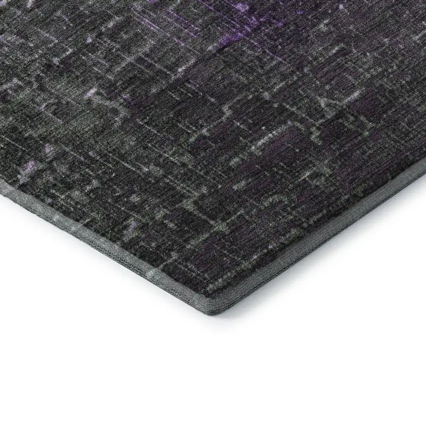 Purple Gray And Charcoal Ombre Washable Area Rug With UV Protection Photo 7
