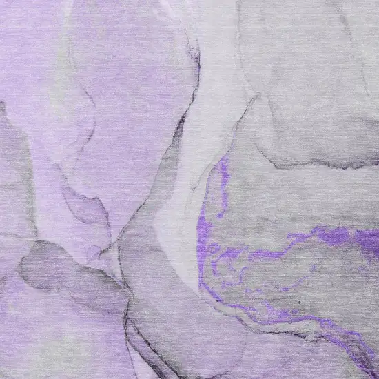 Purple Gray And Ivory Abstract Washable Area Rug With UV Protection Photo 3