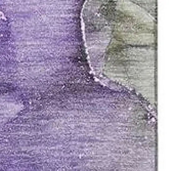 Purple Gray And Ivory Abstract Washable Area Rug With UV Protection Photo 4