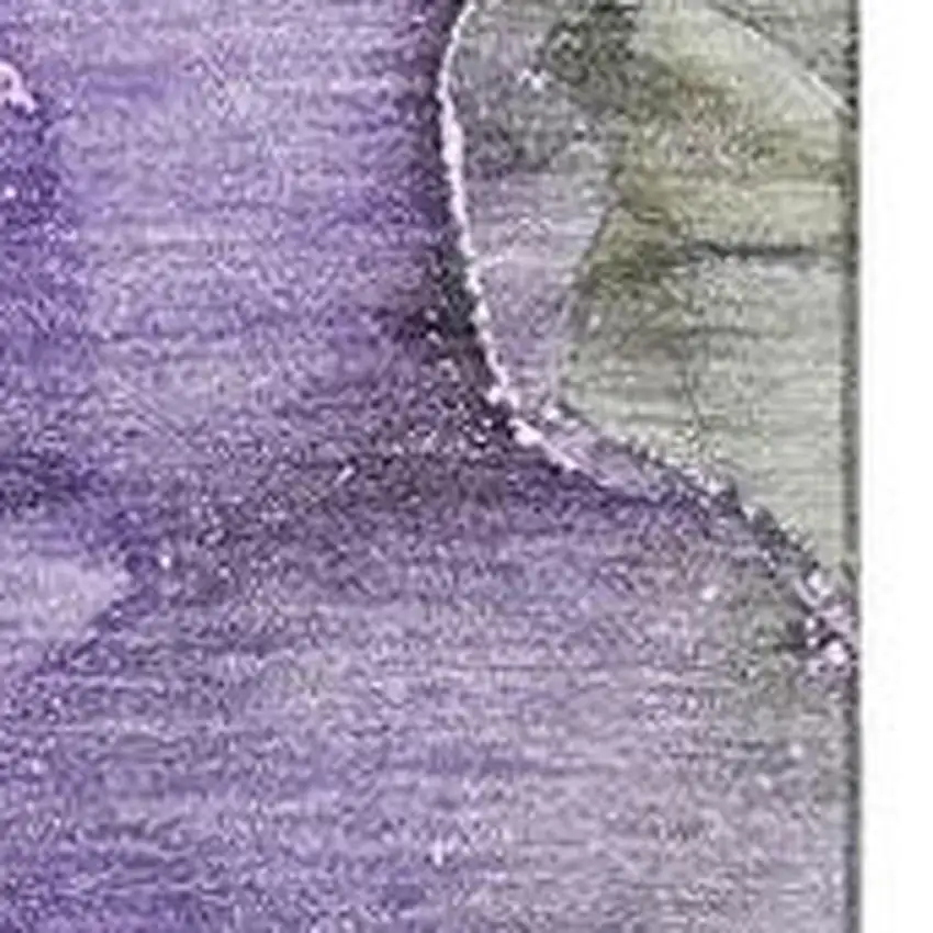 Purple Gray And Ivory Abstract Washable Area Rug With UV Protection Photo 4