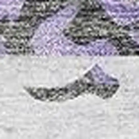 Purple Gray And Ivory Abstract Washable Area Rug With UV Protection Photo 4