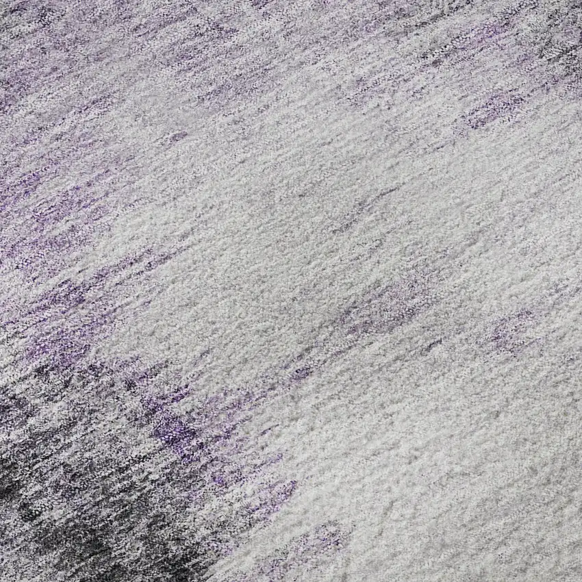 Purple Gray And Ivory Abstract Washable Area Rug With UV Protection Photo 9