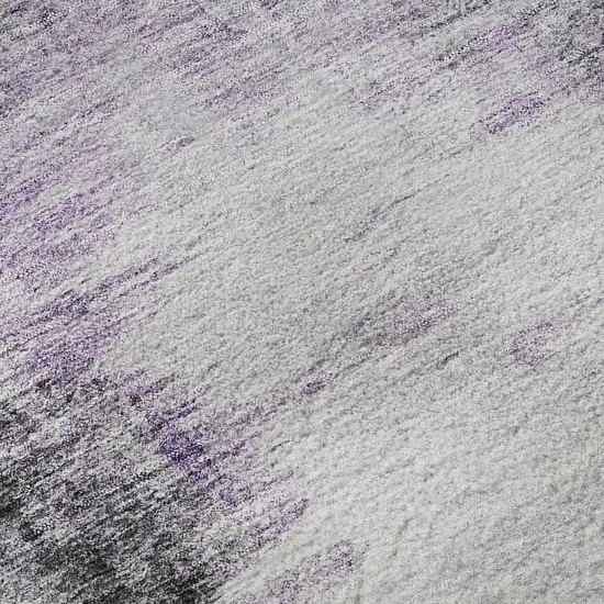 Purple Gray And Ivory Abstract Washable Area Rug With UV Protection Photo 9