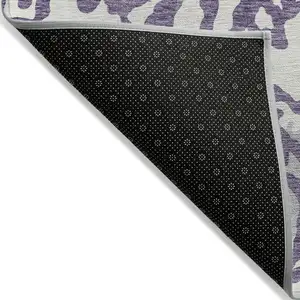Photo of Purple Gray And Ivory Animal Print Washable Indoor Outdoor Area Rug