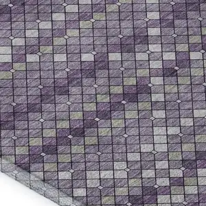 Photo of Purple Gray And Ivory Geometric Washable Area Rug With UV Protection