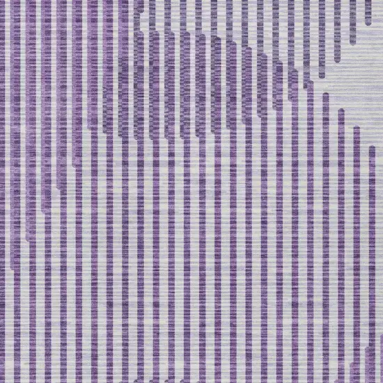 Purple Gray And Ivory Geometric Washable Indoor Outdoor Area Rug Photo 6