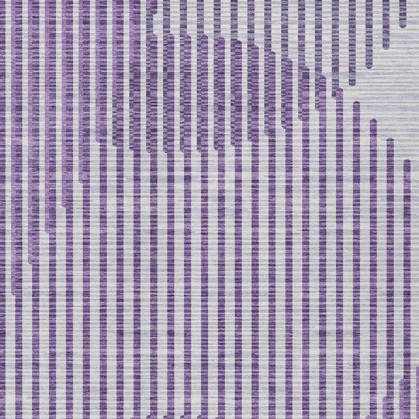 Purple Gray And Ivory Geometric Washable Indoor Outdoor Area Rug Photo 6