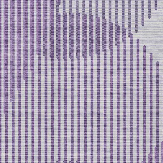 Purple Gray And Ivory Geometric Washable Indoor Outdoor Area Rug Photo 6