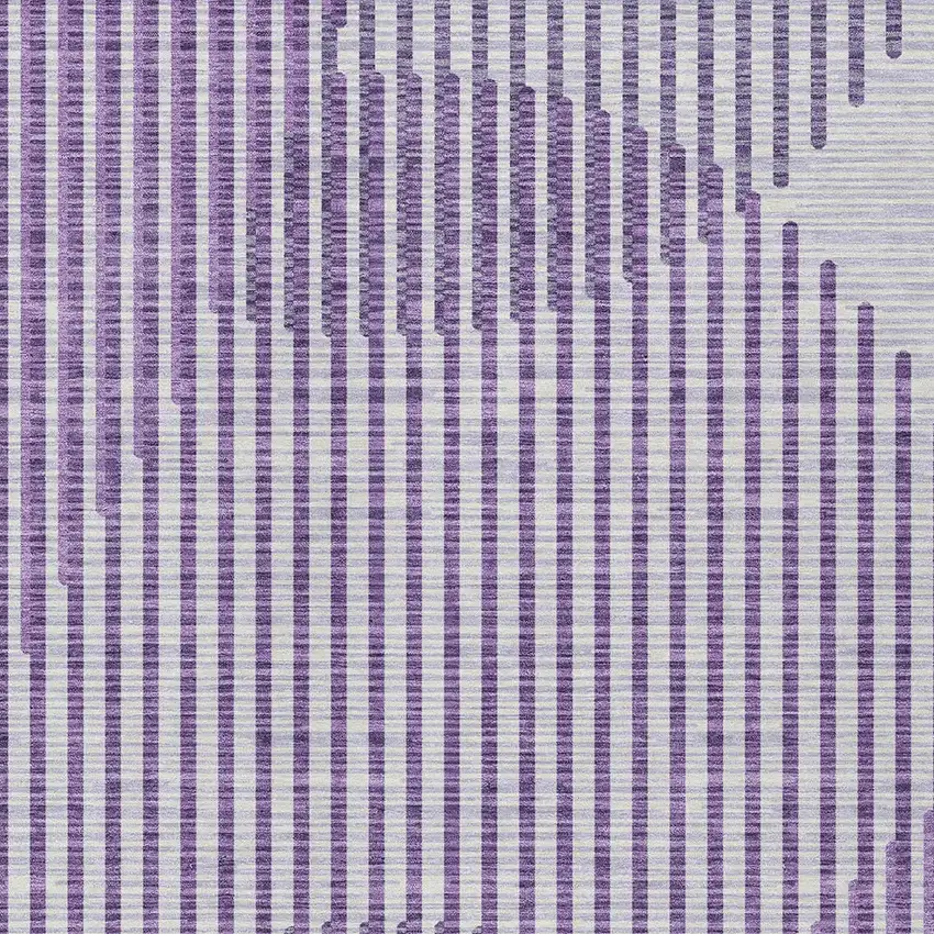 Purple Gray And Ivory Geometric Washable Indoor Outdoor Area Rug Photo 6