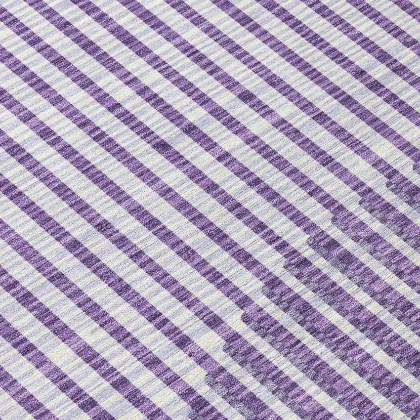 Purple Gray And Ivory Geometric Washable Indoor Outdoor Area Rug Photo 5