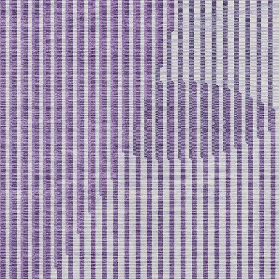 Purple Gray And Ivory Geometric Washable Indoor Outdoor Area Rug Photo 6