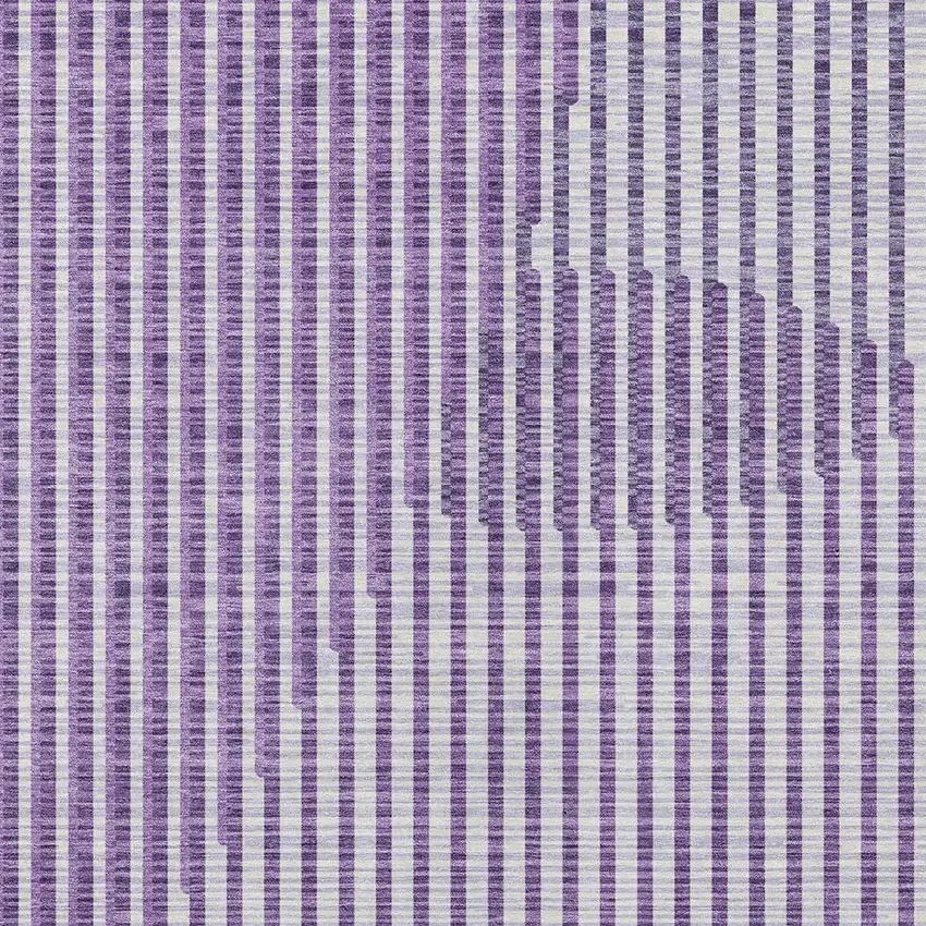 Purple Gray And Ivory Geometric Washable Indoor Outdoor Area Rug Photo 6