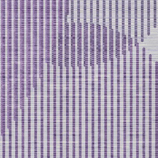 Purple Gray And Ivory Geometric Washable Indoor Outdoor Area Rug Photo 6