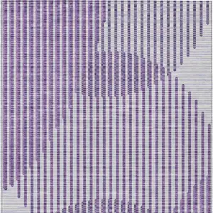 Photo of Purple Gray And Ivory Geometric Washable Indoor Outdoor Area Rug