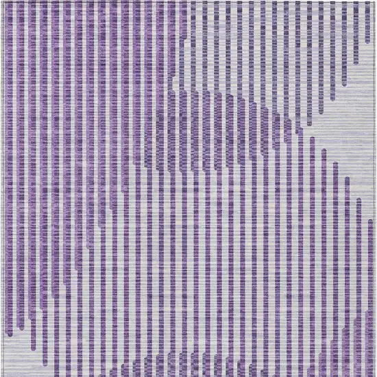 Purple Gray And Ivory Geometric Washable Indoor Outdoor Area Rug Photo 7