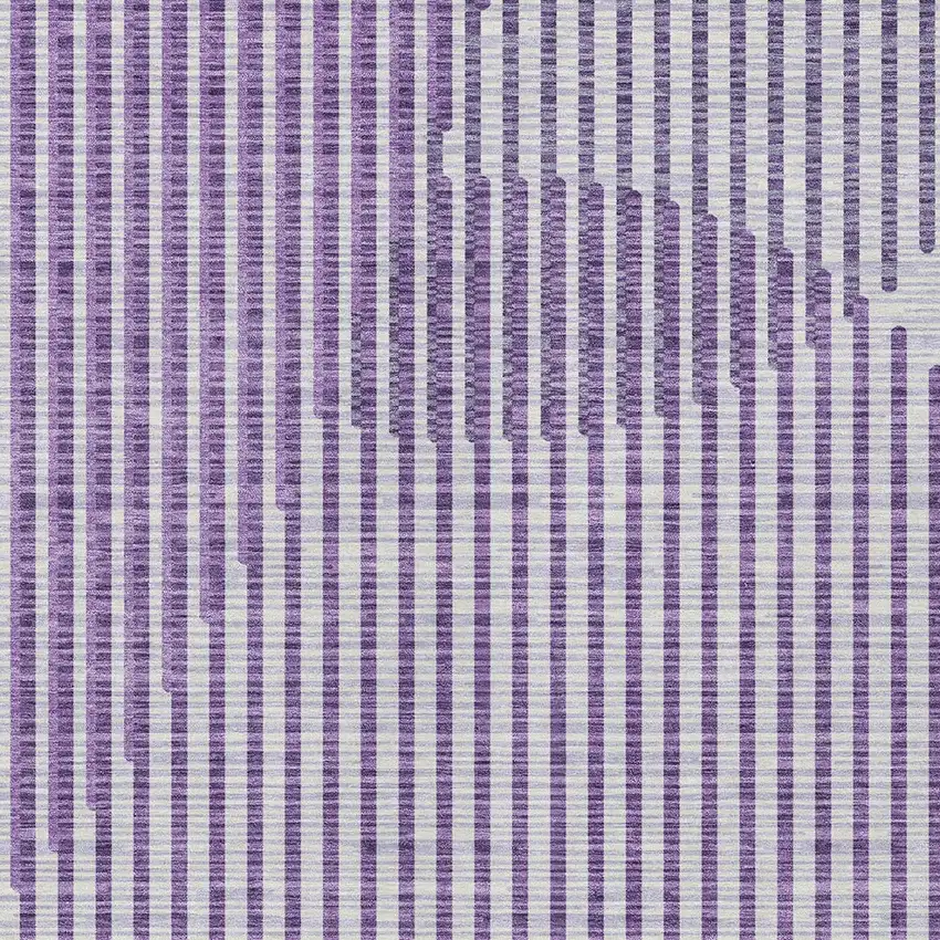 Purple Gray And Ivory Geometric Washable Indoor Outdoor Area Rug Photo 6