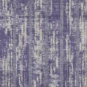 Photo of Purple Gray And Ivory Striped Washable Indoor Outdoor Area Rug