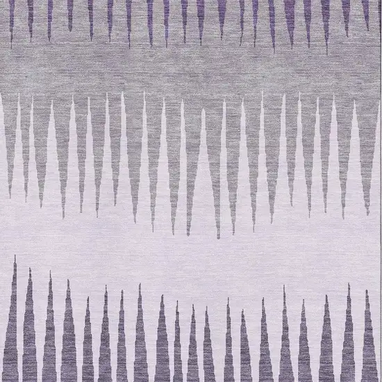 Purple Gray And Lavender Striped Washable Area Rug With UV Protection Photo 3