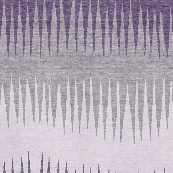 Purple Gray And Lavender Striped Washable Area Rug With UV Protection Photo 3